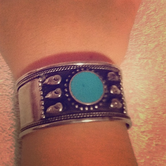 SOLD IN BUNDLE turquoise and silver cuff bracelet