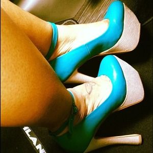 turquoise everyday platform heels