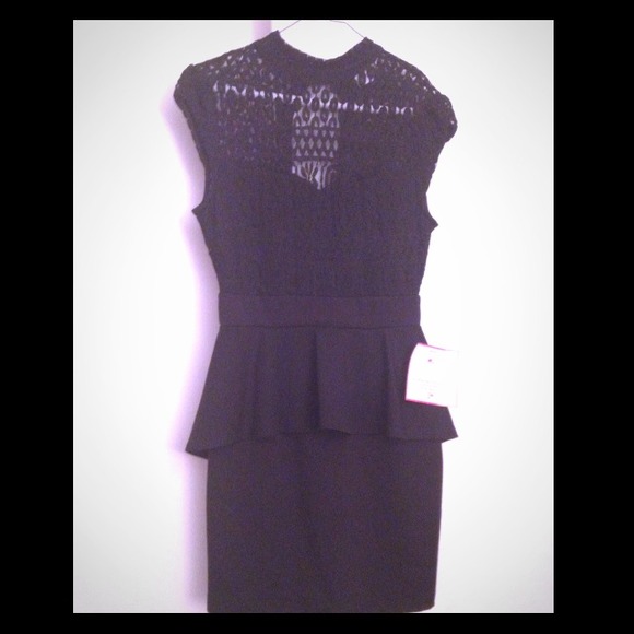 Black peplum dress