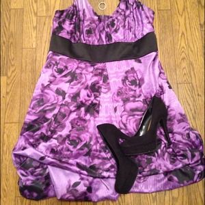 Torrid-Purple & Black Rosette Dress