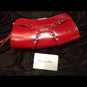 SALE $499- Authentic Dior Logo Clutch Bag, Red NWT