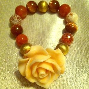 One of a kind Gemstone Rose Bracelet