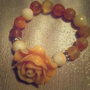 One of a kind Agate Rose Bracelet