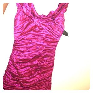 BCBG fuschia Woven Taffeta Dress BRAND NEW