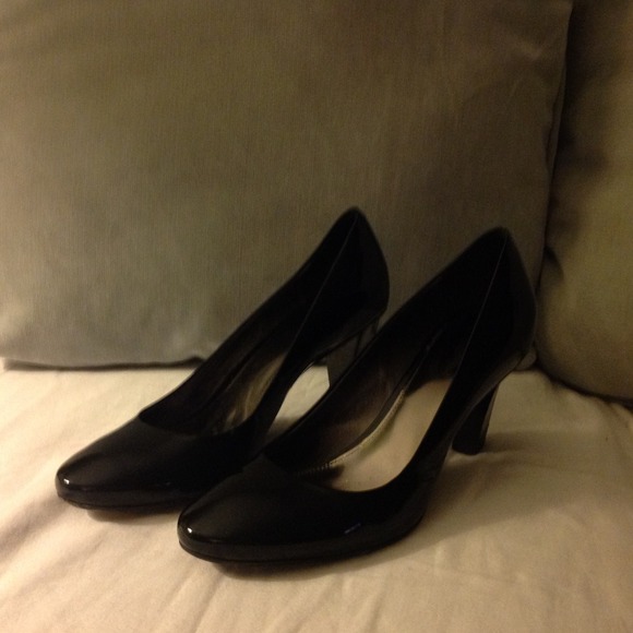Coach Heels Black Patent Pumps