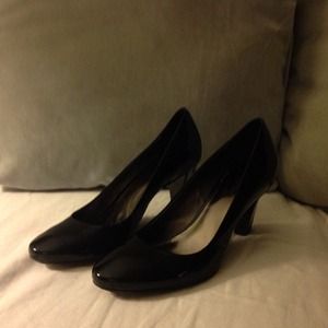 Coach Heels Black Patent Pumps