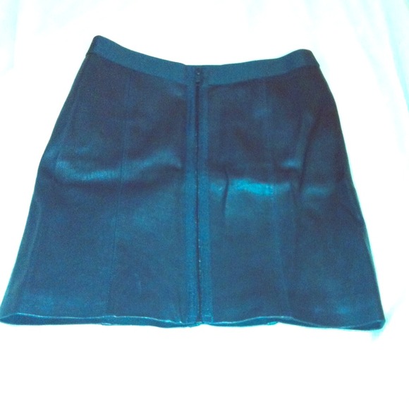 Theory Leather Zip Front Mini Skirt Size 2