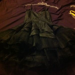 Black formal dress, puffy bottom