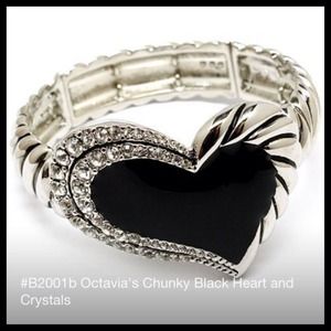 Chunky Crystal Hearts Bracelet