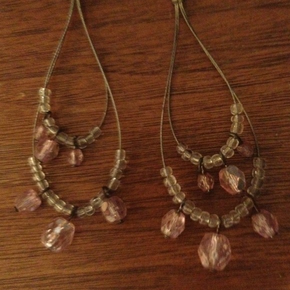 Pink bead earrings!