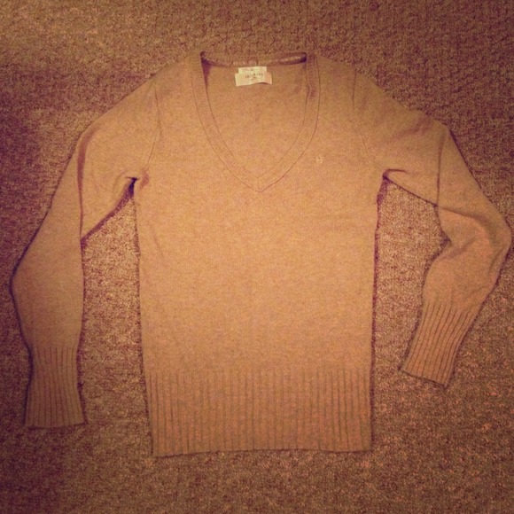 Camel v neck sweater