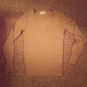 Camel v neck sweater