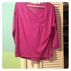 NEVER WORN Justice purple scoop neck shirt.