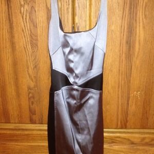 Short black/grayish cocktail dress.