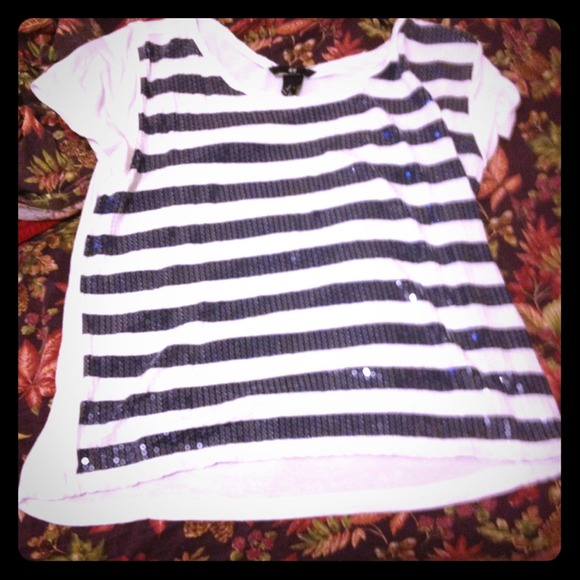White and blue shimmer shirt .H&M