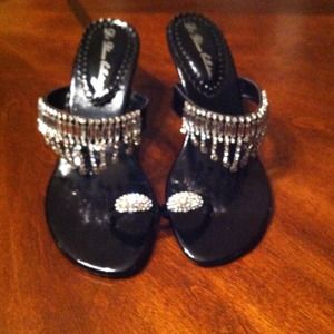 Black Bling Sandals