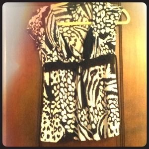 Black and white blouse