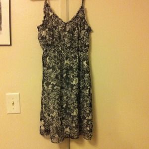 Black and white floral sun dress