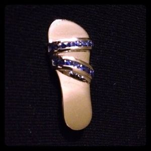 REDUCED! New Silver sandal charm with blue jewels