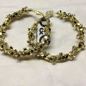 Gold hoop really fun earrings