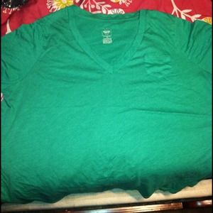 Green V-neck