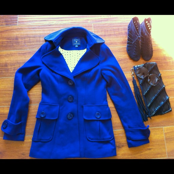 Forever21 F21 Purple Peacoat Pea Coat Jacket