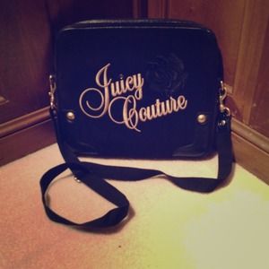 Authentic Juicy Couture black velour laptop bag