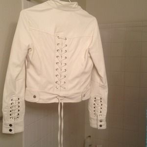 White faux leather jacket