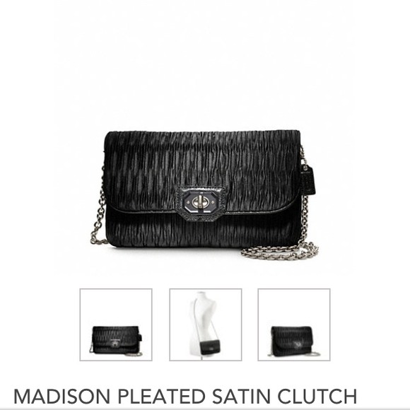 Brand New! $150. Madison Satin Pleated Clutch