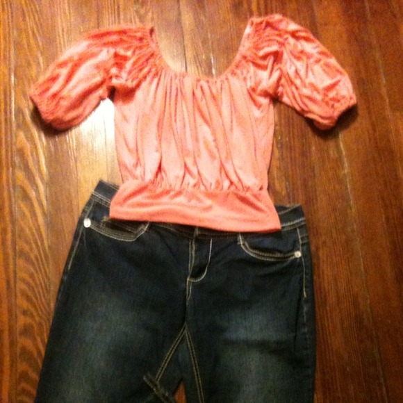 Coral blouson top