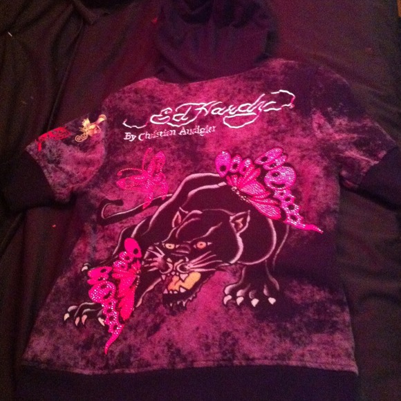 Ed Hardy short sleeve hoodie jacket