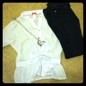 Cute sheer button up top