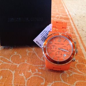 Michael kors orange watch new with tag and box