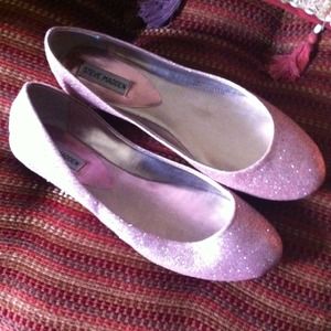 Pink glitter flats