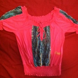 Coogi off the shoulder shirt