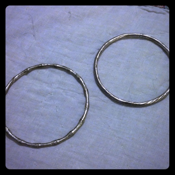 ** 2 sterling silver bangle bracelets