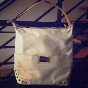 Kenneth Cole Cream Patent Leather Shoulder Bag