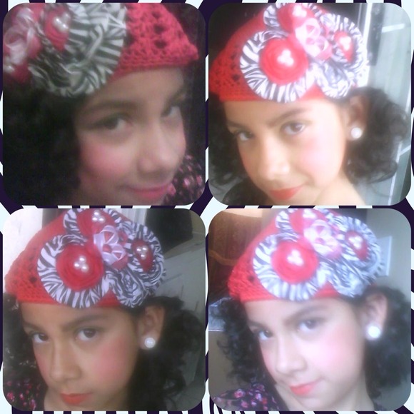 Red Beanie (red and zebra print)