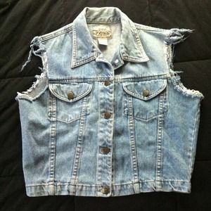 RESERVED! 🚨 Destroyed Denim Vest - Thrifted