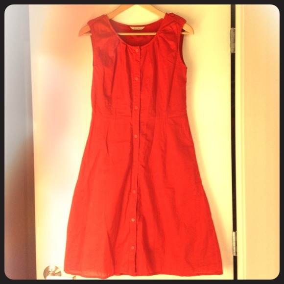 Orange Old Navy Button Down Dress