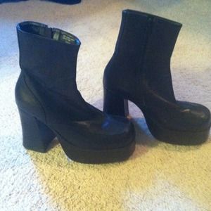 Black platform boots