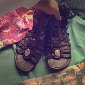 Green gladiator sandal