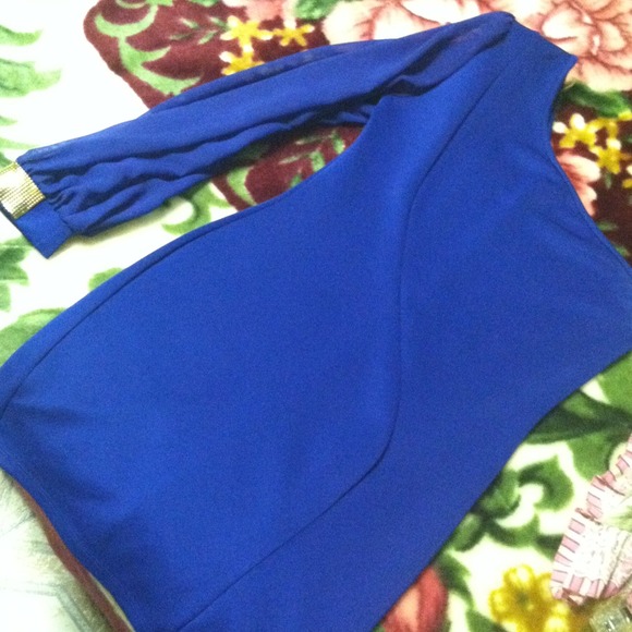 One shoulder blue dress size L