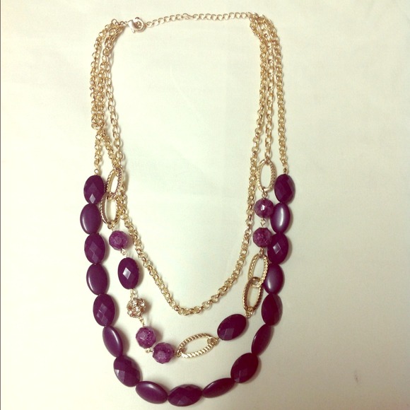 **SOLD** Purple and Gold Necklace