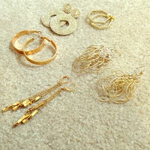 5 Sets of Gold earrings