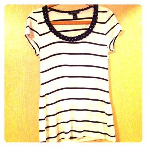 Ann Taylor Loft round neck stripe top