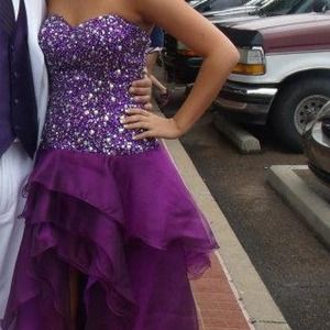 Purple sequin high-low dress size 5