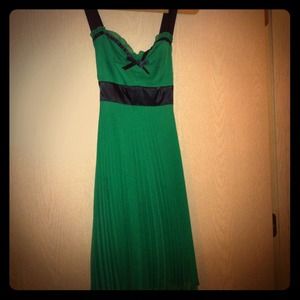 Silk & chiffon pleated dress