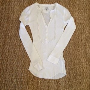 J Crew Waffle XS tee, cream colored