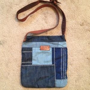 Lucky denim patchwork cross body.